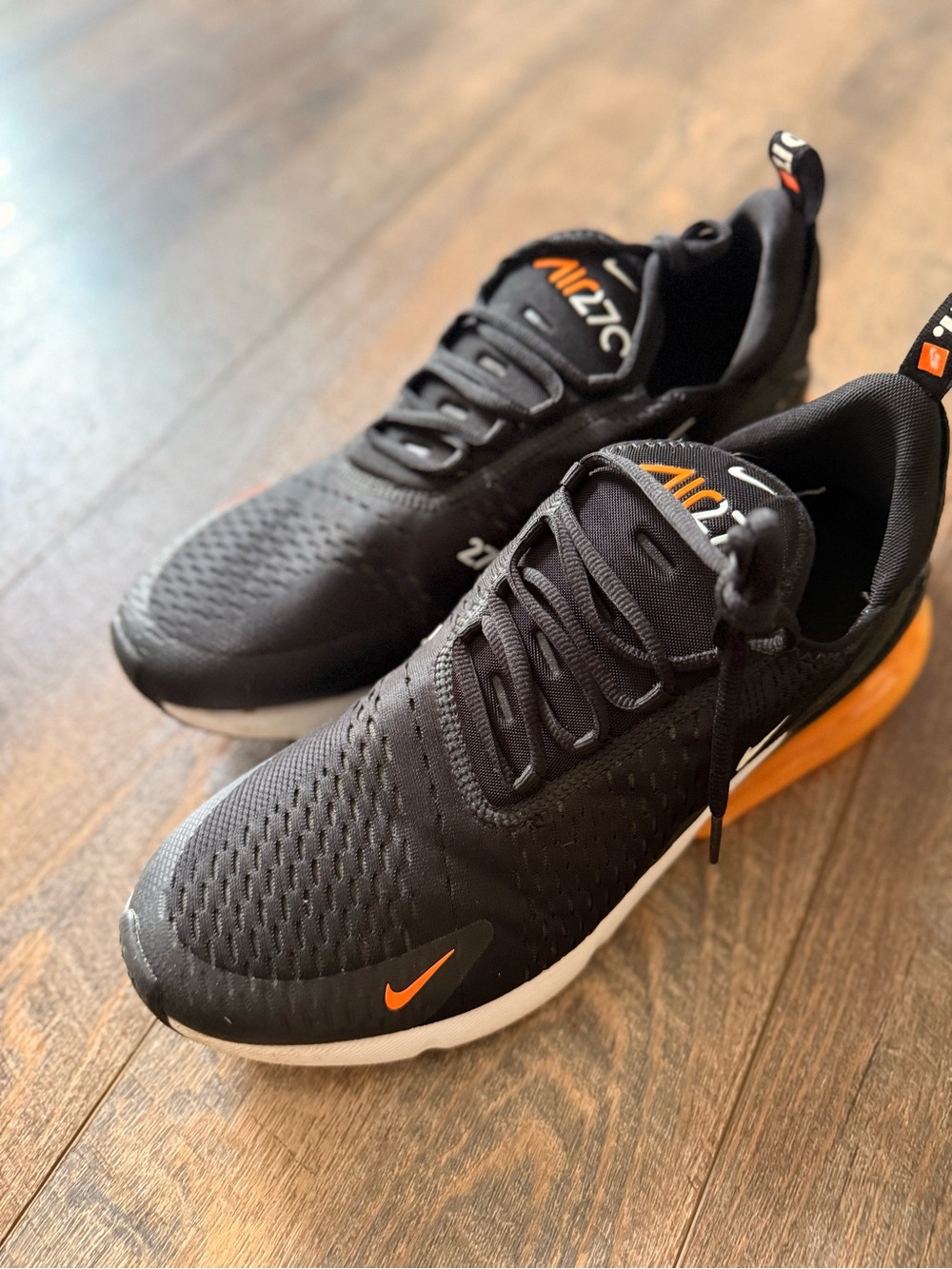 Nike Men’s Air Max 270 Black with Orange Accents